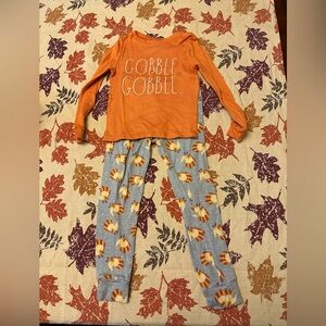 Rae Dunn child size 7 Thanksgiving Pajamas